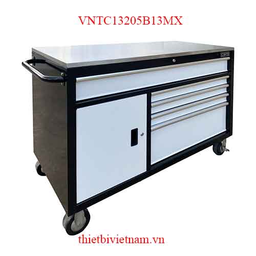 Tủ dụng cụ CSPS 132cm - 05 hộc kéo màu trắng - đen VNTC13205B13MX