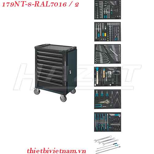 Tủ đựng đồ nghề 8 ngăn 264 chi tiết hazet 179NT-8-RAL7016 / 2