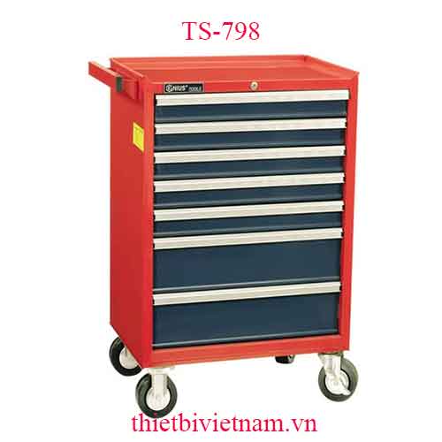 TỦ ĐỰNG DỤNG CỤ KHÔNG CHỨA ĐỒ 7 NGĂN TAY KÉO KIM LOẠI CÓ BÁNH XE LOẠI LẮP GHÉP TS-798