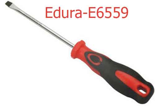Tuốc nơ vít đầu dẹp cán nhựa & cao su  6x38mm E6559