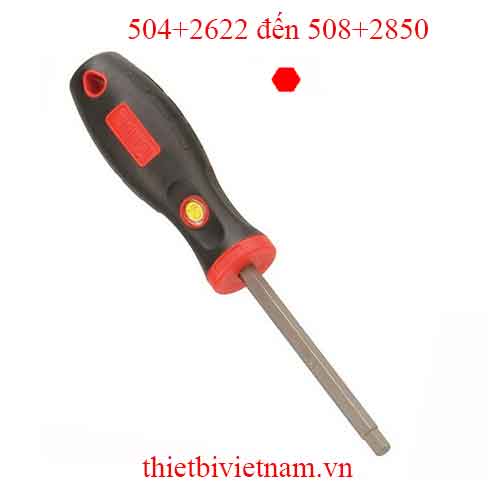 TUỐC NƠ VÍT ĐẦU LỤC GIÁC TAY CẦM CAO SU HỆ MÉT HÃNG GENIUS MODEL 504+2622 đến 508+2850