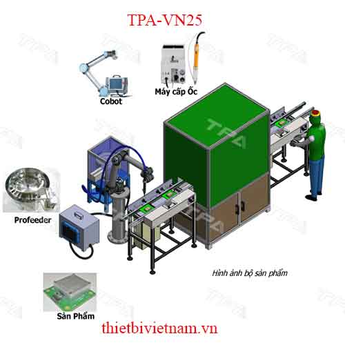 Ứng dụng băng tải & Hệ thống cấp ốc, bắt vít Model TPA-VN25