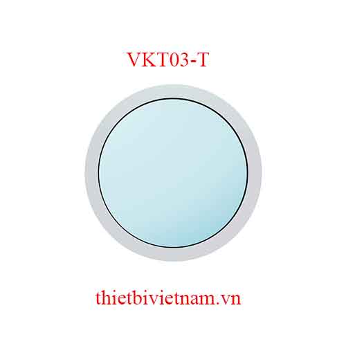 Vách kính VKT03-T khung nhôm tròn màu trắng
