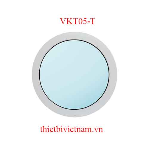Vách kính VKT05-T khung nhựa uPVC tròn màu trắng