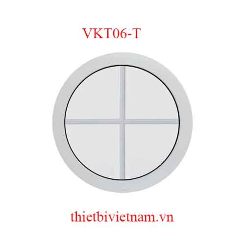 Vách kính VKT06-T khung nhựa uPVC tròn màu trắng