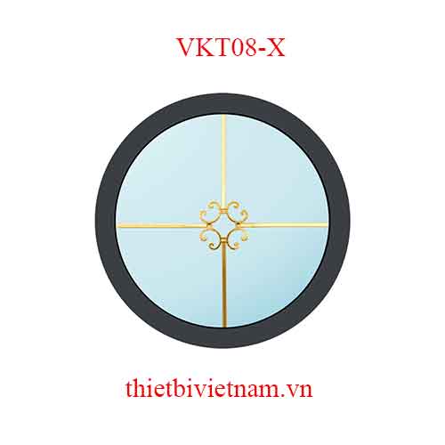 Vách kính VKT08-X khung nhôm tròn màu xám
