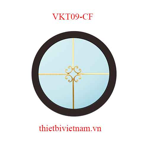 Vách kính VKT09-CF khung nhôm tròn màu nâu cafe