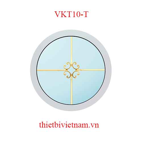 Vách kính VKT10-T khung nhôm tròn màu trắng