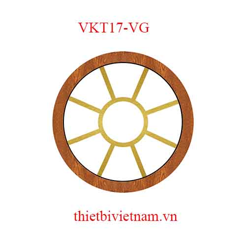 Vách kính VKT17-VG tròn nhôm vân gỗ hoa văn tròn vàng