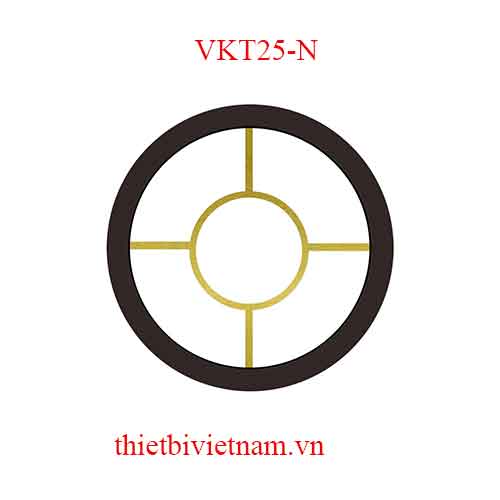 Vách kính VKT25-N nhôm nâu hoa văn tròn vàng