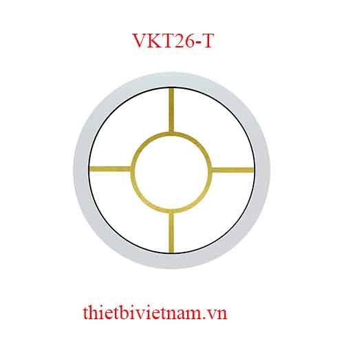 Vách kính VKT26-T nhôm trắng hoa văn tròn vàng