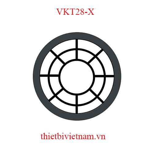 Vách kính VKT28-X khung nhôm xám hoa văn tròn đen