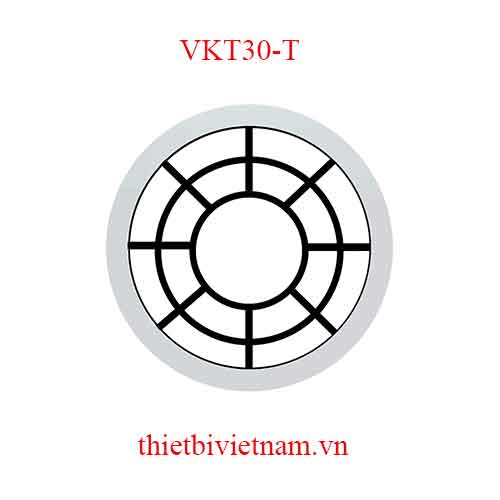 Vách kính VKT30-T khung nhôm trắng hoa văn tròn đen