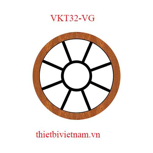 Vách kính VKT32-VG nhôm vân gỗ hoa văn tròn đen