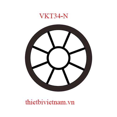 Vách kính VKT34-N nhôm nâu hoa văn tròn đen