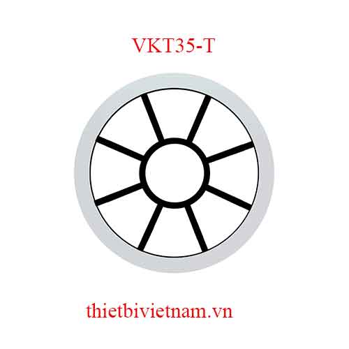 Vách kính VKT35-T nhôm trắng hoa văn tròn đen
