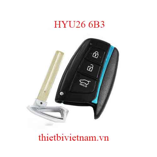 Vỏ Chìa khóa ô tô Hyundai Santafe 3 nút (lưỡi phay rãnh giữa) HYU26 6B3