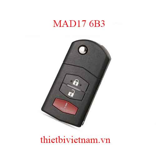 Vỏ chìa khóa ô tô Mazda 3 nút (flip style – red button) MAD17 6B3