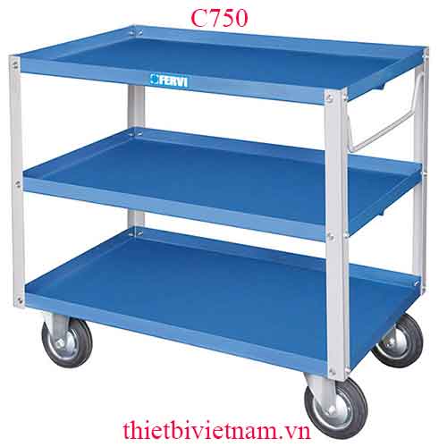 Xe đẩy 3 tầng kích thước 940x600x870h mm tải trọng 200kg Fervi italia model C750