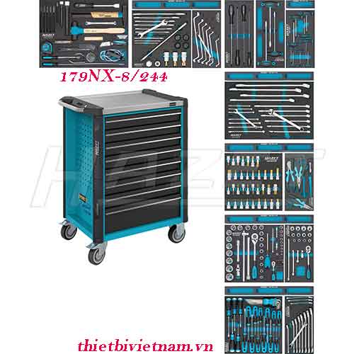 Xe đẩy dụng cụ 8 ngăn 244 chi tiết hazet 179NX-8/244