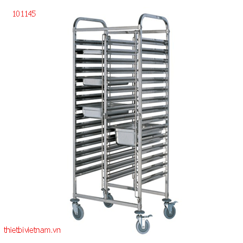 Xe đẩy inox 32 khay 101145