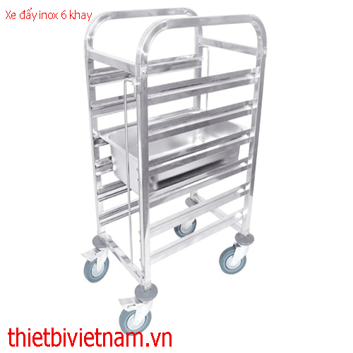 Xe đẩy inox 6 khay