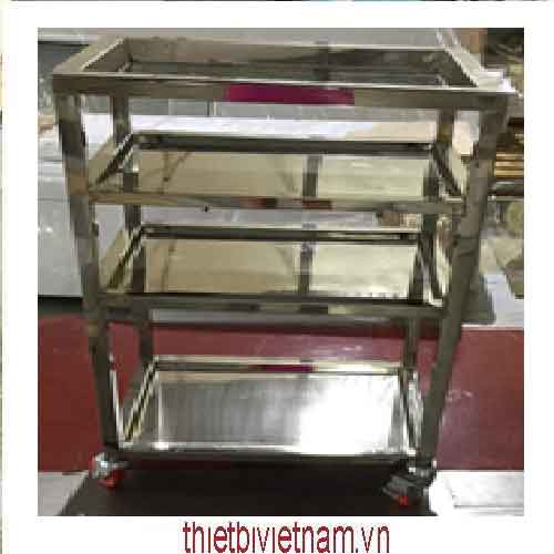 Xe để đồ 4 tầng inox