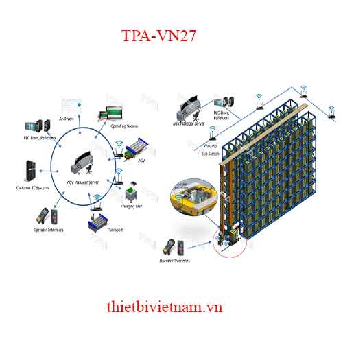 Xe tự hành AGV vận chuyển thành phẩm vào kho Model TPA-VN27